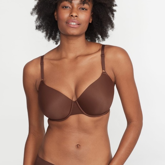 REVEAL Low-Key Side Smoothing T-Shirt Bra Bare Necessities 36G Nude Coco Brown - Picture 3 of 11